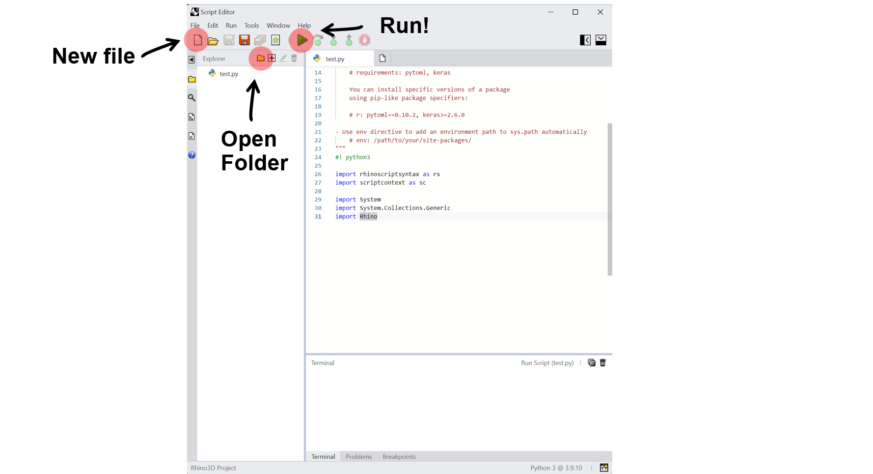 Rhino Script Editor
